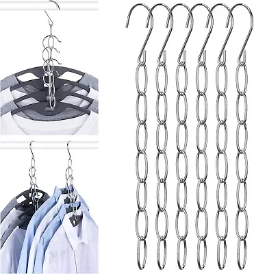 Space Saving Hangers Closet Organizer Pack Of 6 Magic Clothes Hanger Space Saver • $10.29