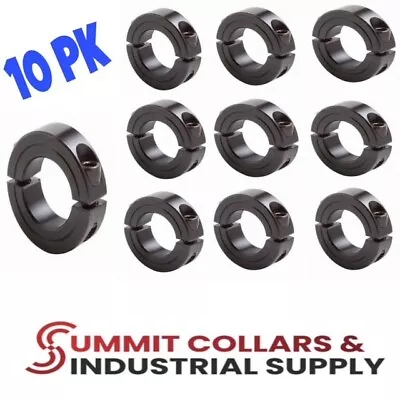 (10) 1” DOUBLE SPLIT STEEL NEW CLAMPING SHAFT COLLAR BLACK OXIDE Free Ship • $27.29