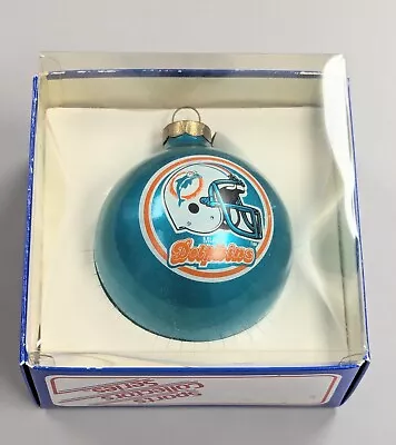 Miami Dolphins Glass Christmas Ball Ornament NFL Sports Collector Series Vintage • $10.99