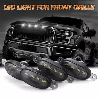 4x Front Grille LED Light Grill Fit For Ford F150 F250 Raptor Style White Light • $23.99