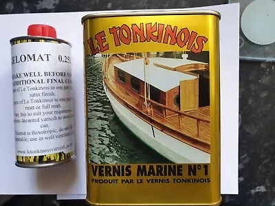1L  LE TONKINOIS Yacht Boat Natural Oil Varnish + .25 Ltr GELOMAT Matting Agent • £44