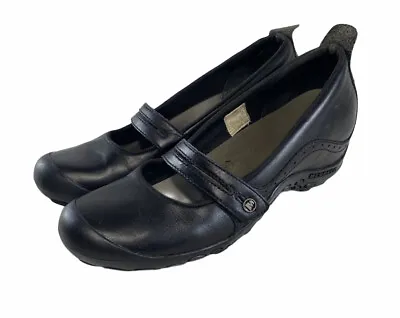 Merrell Plaza Bandeau Black Leather Mary Janes Loafers Shoes Women's Size Us 9.5 • $48