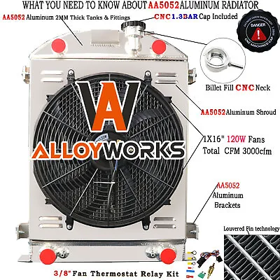 3 Row Radiator+Shroud Fan For 1930-1932 Ford Stock Height Flathead V8 Engine • $209