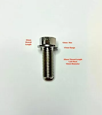 M10 X 1.25 Titanium  Hex Flange Bolt Fastener 25mm • $5.05