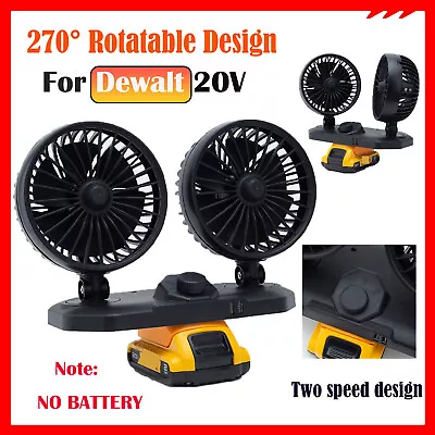 Dual Head Jobsite Fan For Dewalt 20V MAX Lithium Battery Cooling Fan W/dual USB • $52.44
