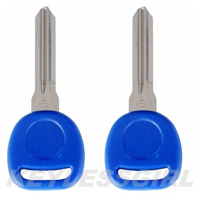 $6.99 • Buy 2 New Blue Replacement Transponder Ignition Uncut Key 46 Blade Blank Circle Plus