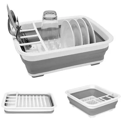 1 Collapsible Dish Drying Rack Drainer Dinnerware Holder Sink Organizer Kitchen • $14.77