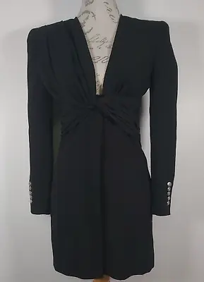 ZARA Black Dress Ruched Draped Blazer/Jacket Dress Gathered Detail BNWT Size XS • £50