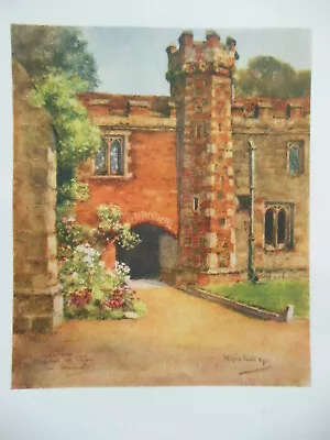 £7.99 • Buy Original 1909 HAMPSHIRE Print, St Cross Church Hospital Winchester, Wilfrid Ball