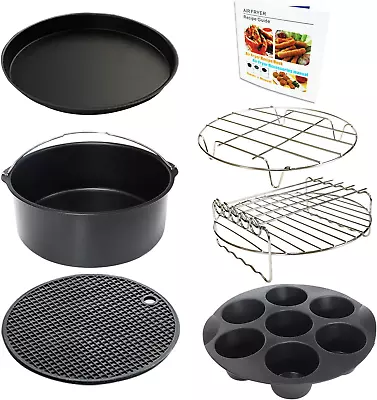 9 Inch Air Fryer Accessories XL 7 PCS With Cupcake Pan Pizza Pan Silicone Baki • $36.99