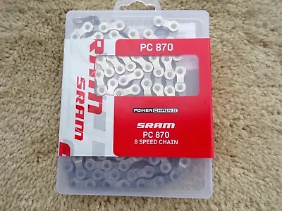 SRAM PC 870 / 8 Speed Chain Silver With Powerlink - 48.2723.114.005; M13 • $19.95