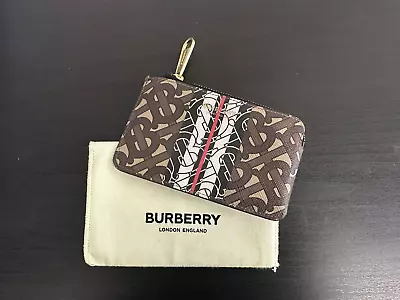 Authentic BURBERRRY Monogram E Canvas E-Canvas Card Holder Wallet • $300