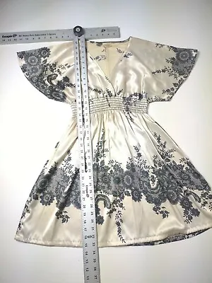 VENTTI Dress Elegant Creamy Silky Soft BLACK FLORAL Crossover Made In USA Medium • $52