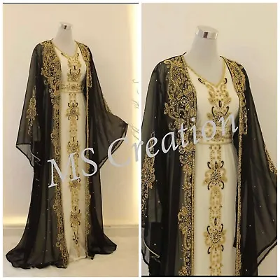 SALE New Moroccan Dubai Kaftans Farasha Abaya Dress Very Fancy Long Gown MS 456 • $144.55