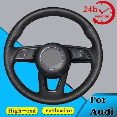 Custom Car Steering Wheel Braid Cover Soft For Audi A4 (B9) Avant A5 (F5) Q2 A1 • $58.74