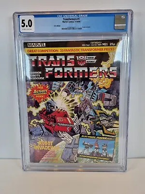 Transformers Issue 1 CGC 5.0 UK Edition First Issue 1984 Marvel Comics Poster • £700