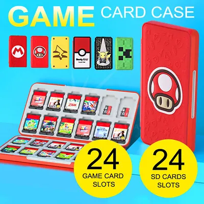 24in1 Magnetic Game Card Case Relief Pattern Storage Box Nintendo Switch/Lite AU • $11.99