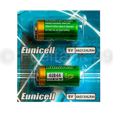 2 X 4LR44 6v Batteries Alkaline  PX28A 476A A544 4A76 Battery By Eunicell   • £1.89
