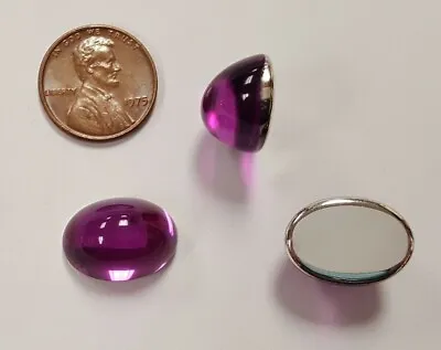 $3.74 • Buy 24 VINTAGE FUCHSIA ACRYLIC 18x13mm. OVAL SMOOTH HIGH DOMED CABOCHONS 7209
