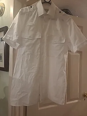 Mens White Short Sleeved Pilot Shirt 15½  Neck X Police Issue Never Worn.  • £5
