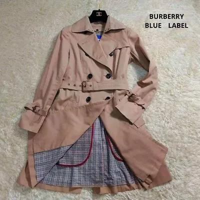 Woman's Burberry Blue Label Trench Coat Beige W/Liner Asian Fit 38 US Size S. • $432.91