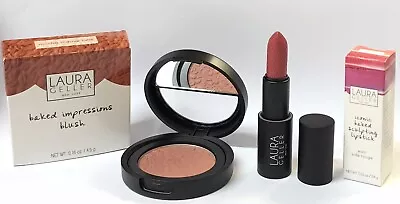 Laura Geller Baked Blush Contour- Mocha Mauve Latte & East Side Rouge Lipstick • £10