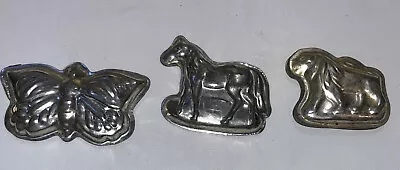 Vintage Lot Of 21 SmallMiniature Animal Shapes Metal Chocolate Candy Molds • $12.99