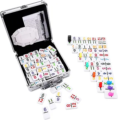 KAILE Mexican Train Dominoes With Numbers Color Double 12 Numerical Number Domi • $34.67