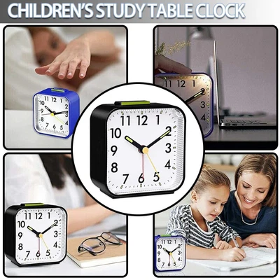 $16.71 • Buy Quartz Alarm Clock With Night Light No Tick Snooze Silent Small Bedside Clocks L