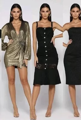 BLACK MIDDLE PIC Elle Zeitoune Midi Dress Size 6 Excellent Condition • $32