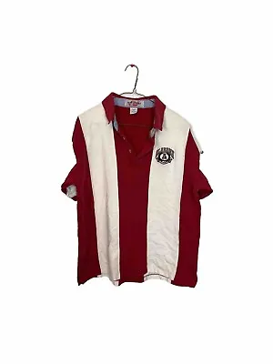 Vintage Alabama Crimson Tide Polo Shirt Mens Size Large Red White Stripes 90s • $25
