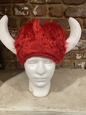 Viking Furry Helmet Hat Horns Horned Costume Prop Cosplay Medieval Soft NEW • $11.99