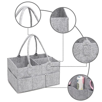 £7.99 • Buy Felt Baby Diaper Caddy Nursery Storage Wipes Nappy Organizer Kids Bag Basket