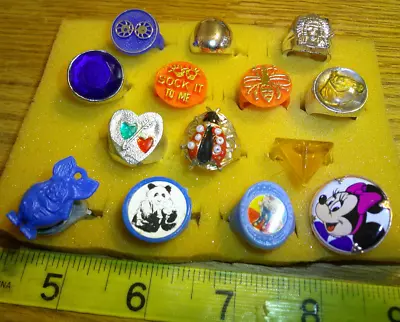 Vintage Lot Plastic Gumball Vending Machine Adjustable Toy Rings  DJR9 • $11