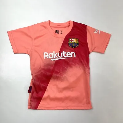 FC Barcelona Barca Lionel Messi #10 Jersey Light Red T-Shirt Kids Size 4 • $28.04