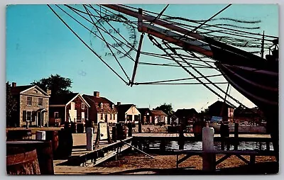 Mystic Seaport Living Maritime Museum Connecticut Postcard PM Hartford CT Cancel • $3