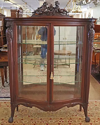 19th Century Mahogany Renaissance Revival China Curio Cabinet Attr To RJ Horner • $3200