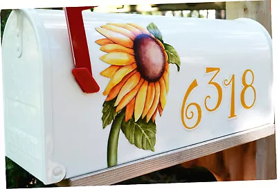 Mailbox Magnet Partial Cover Sunflower Personalized White Mail Box • $9.95