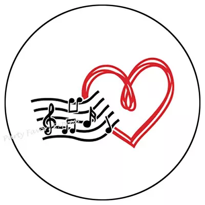 Heart Music Envelope Seals Labels Stickers Party Favors • $2.99