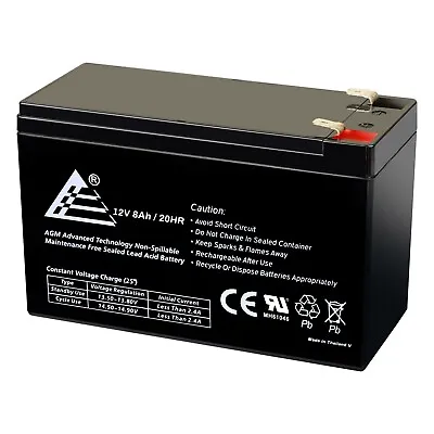 12 Volt 8 Amp (8Ah) VRLA AGM Sealed Lead Acid Rechargeable Battery • $25.99