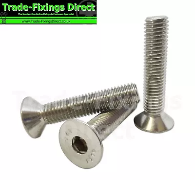 £0.99 • Buy M4 M5 M6 M8 M10 Countersunk Bolt Csk Allen Key Socket Screws A2 Stainless Steel