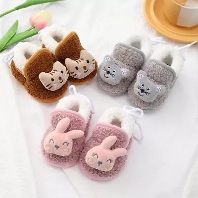 Newborn Baby Slipper Boy Girl Cute Fluffy Warm Cartoon Slipper Flat Sole Shoes  • $10.64