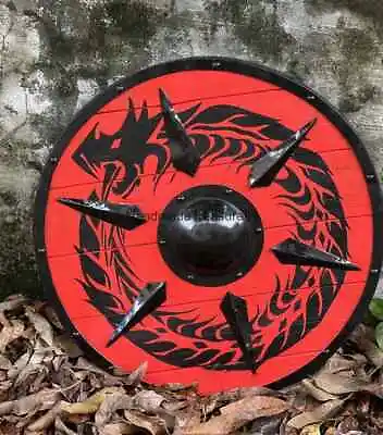 £122.90 • Buy Dragon Medieval Round Viking Shield Cosplay Battle Ready Shield Handmade Shield