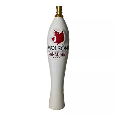 Molson Golden Beer Ceramic Bar Tap Handle Canadian Lager Red Maple Leaf 11 Inch • $40