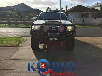 Steel Bullbar Winch Bar + Lights For Toyota Hilux 2015 16 2017 2018 Adr Approved • $950