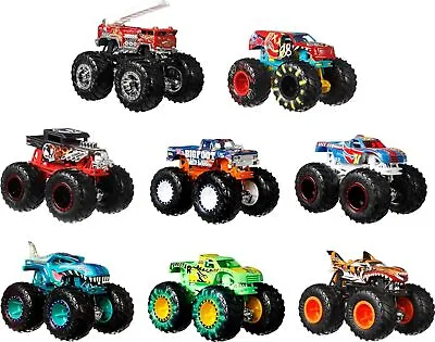 Hot Wheels Monster Trucks 1:64 Scale Die-Cast Toy Truck And 1 Crushable Car G • £7.54