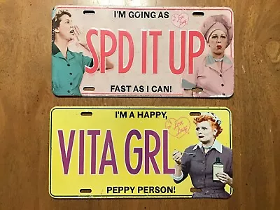 2 I Love Lucy License Plate Booster Vintage Lucille Ball TV • $17.99