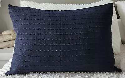 Handmade Cushion Knitted Textured Navy Blue Cushion Cover 60x40 NEW • $29.99