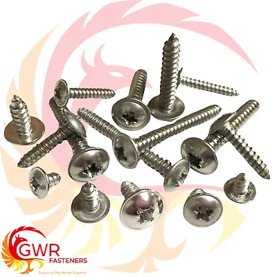 No.6 8 10 12 Flanged Self Tapping Screws A2 Stainless Steel Flange Head Tappers • £3.51