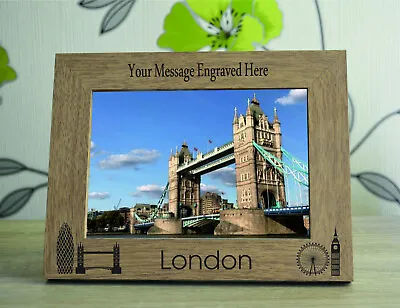 London Skyline Personalised Wooden Photo Frame New York Paris City Keepsake Gift • £10.99